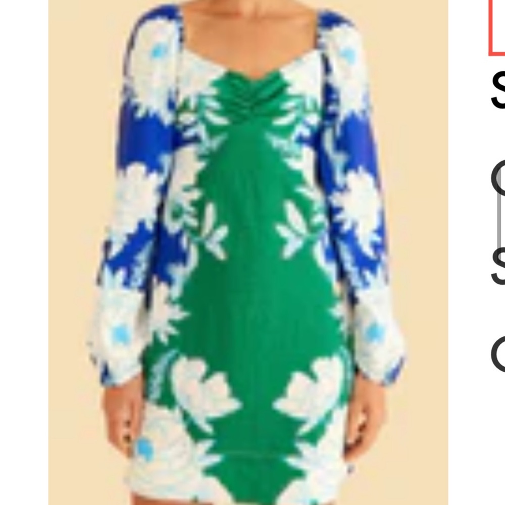 FARM Rio Floral Green and Blue Dress
